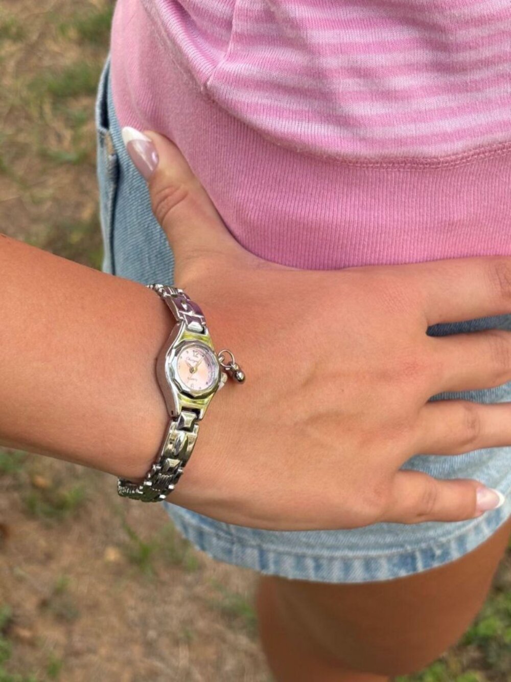 Cute Preppy Silver Heart Dial Watch Preppy Y2K OS